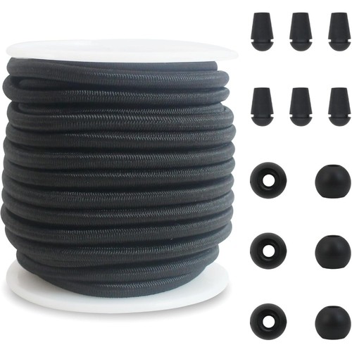 4mm black elastic cord - 4mm,
